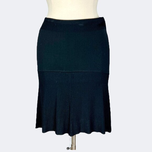 Anteprima Womens Black Knit Skirt Knee Length Stretch Pull On size 40 Medium - Picture 1 of 7